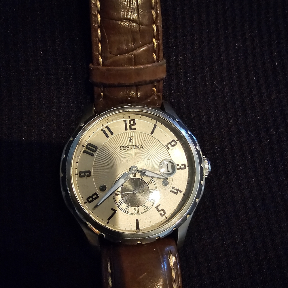 Festina Brown Leather Strap Watch